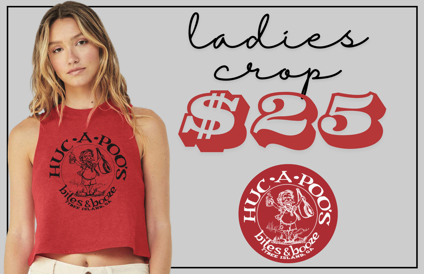 GAME DAY! Ladies Red Racerback Crop Tank