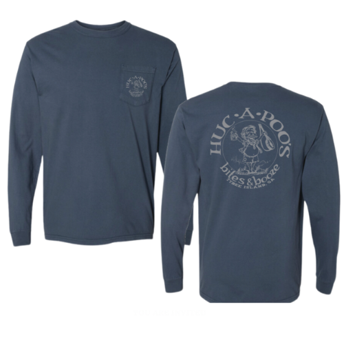 Huc-a-Poos Long Sleeve T Midnight with Grey Logo