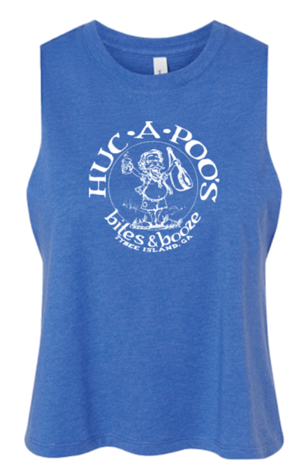 Ladies Blue Racerback Crop Tank